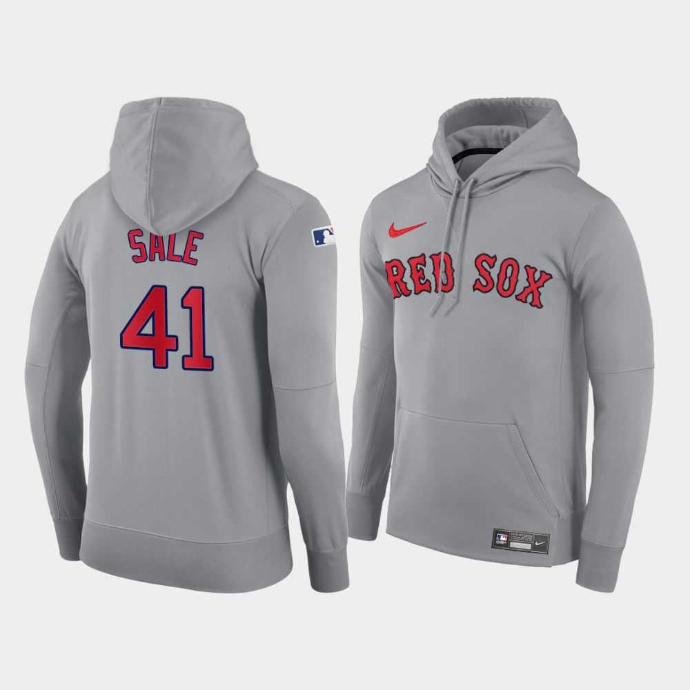 Men Boston Red Sox 41 Sale gray road hoodie 2021 MLB Nike Jerseys